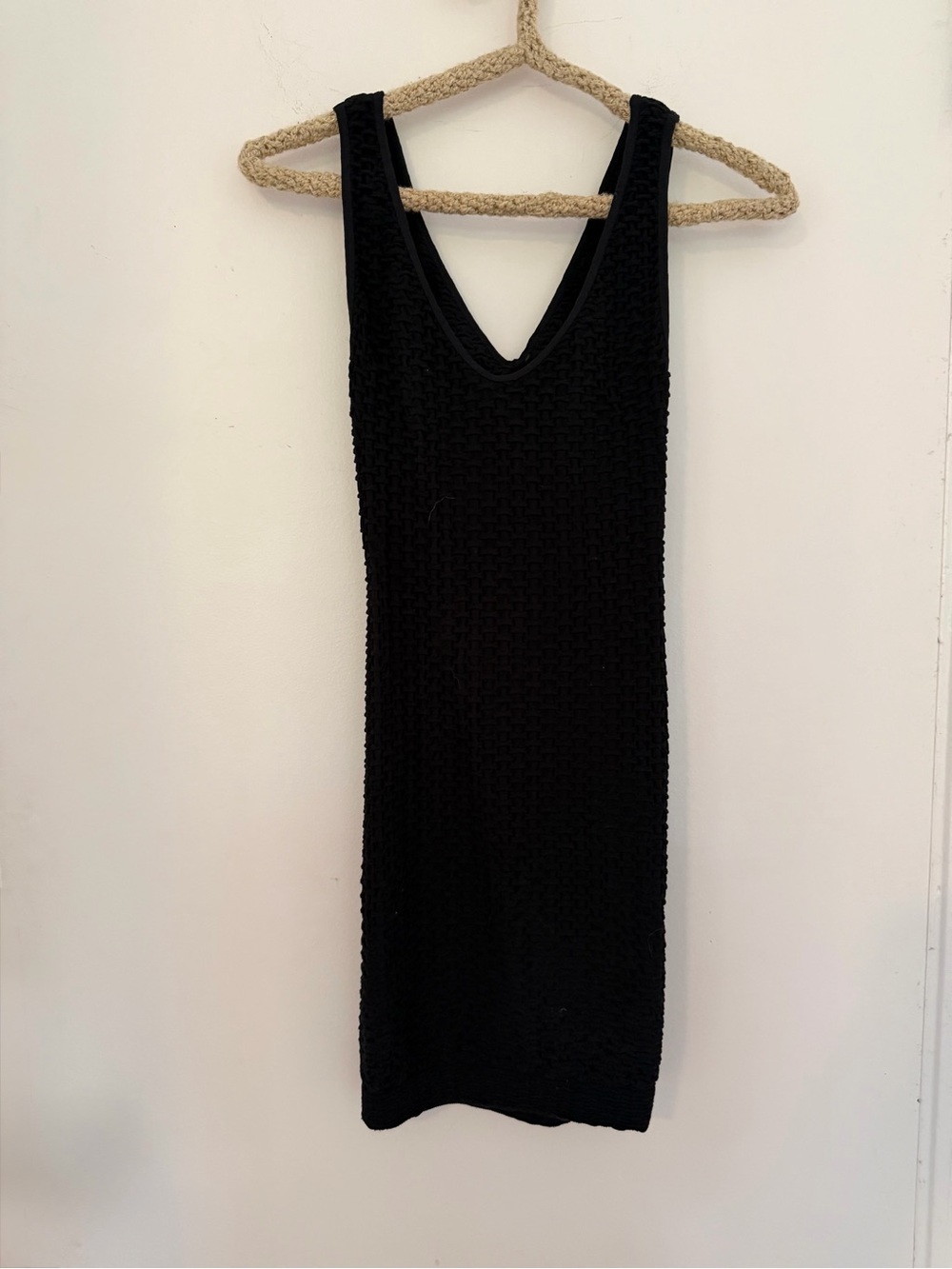 Whitney Eve black seamless bodycon mini  Sleeveless V-Neck Dress XS/S